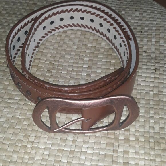 STEVE MADDEN copper buckle Studded Leather Belt Sm - Picture 4 of 9